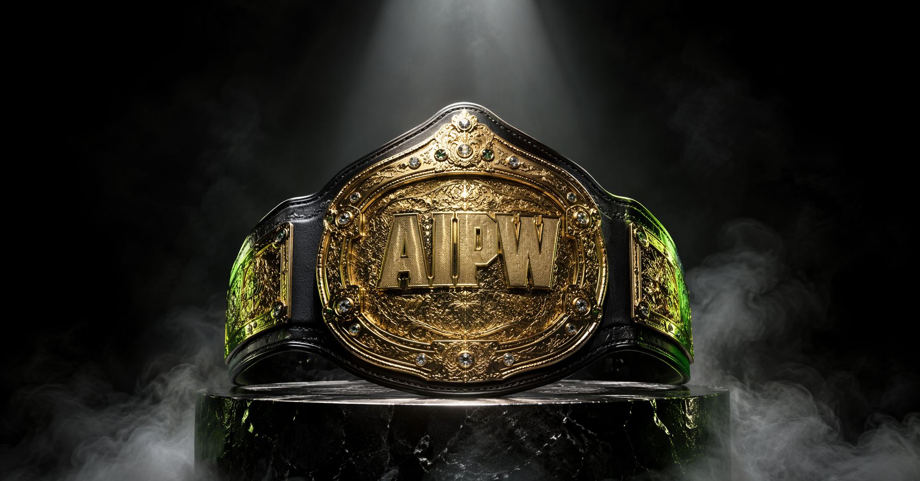 The AIPW championship belt, an original creative image from the studio